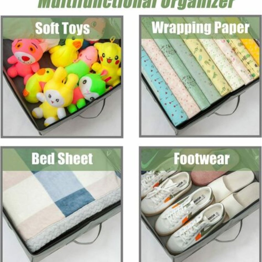 Under Bed Storage Bags - 3Pack Underbed Storage Organizer shoes clothes blanket